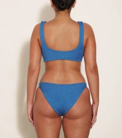 Hunza G Bikini Sets|Bralette-Juno Bikini - Metallic Denim