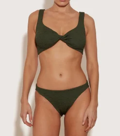 Hunza G Bikini Sets|Bralette-Juno Bikini - Metallic Khaki