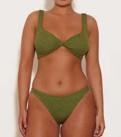 Hunza G Bikini Sets|Bralette-Juno Bikini - Metallic Moss