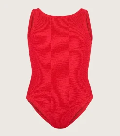 Hunza G Kids - 7-12 Yrs-Kids Classic Swim - Red