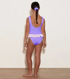 Hunza G Kids - 7-12 Yrs-Kids Denise Swim - Lilac