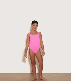 Hunza G Kids - 7-12 Yrs-Kids Domino Swim - Bubblegum