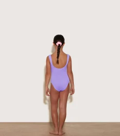 Hunza G Kids - 7-12 Yrs-Kids Domino Swim - Lilac