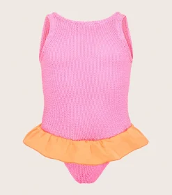 Hunza G Kids - 7-12 Yrs-Kids Duo Denise Swim - Bubblegum/Orange