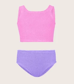 Hunza G Kids - 7-12 Yrs-Kids Duo Lyra Bikini - Bubblegum/Lilac