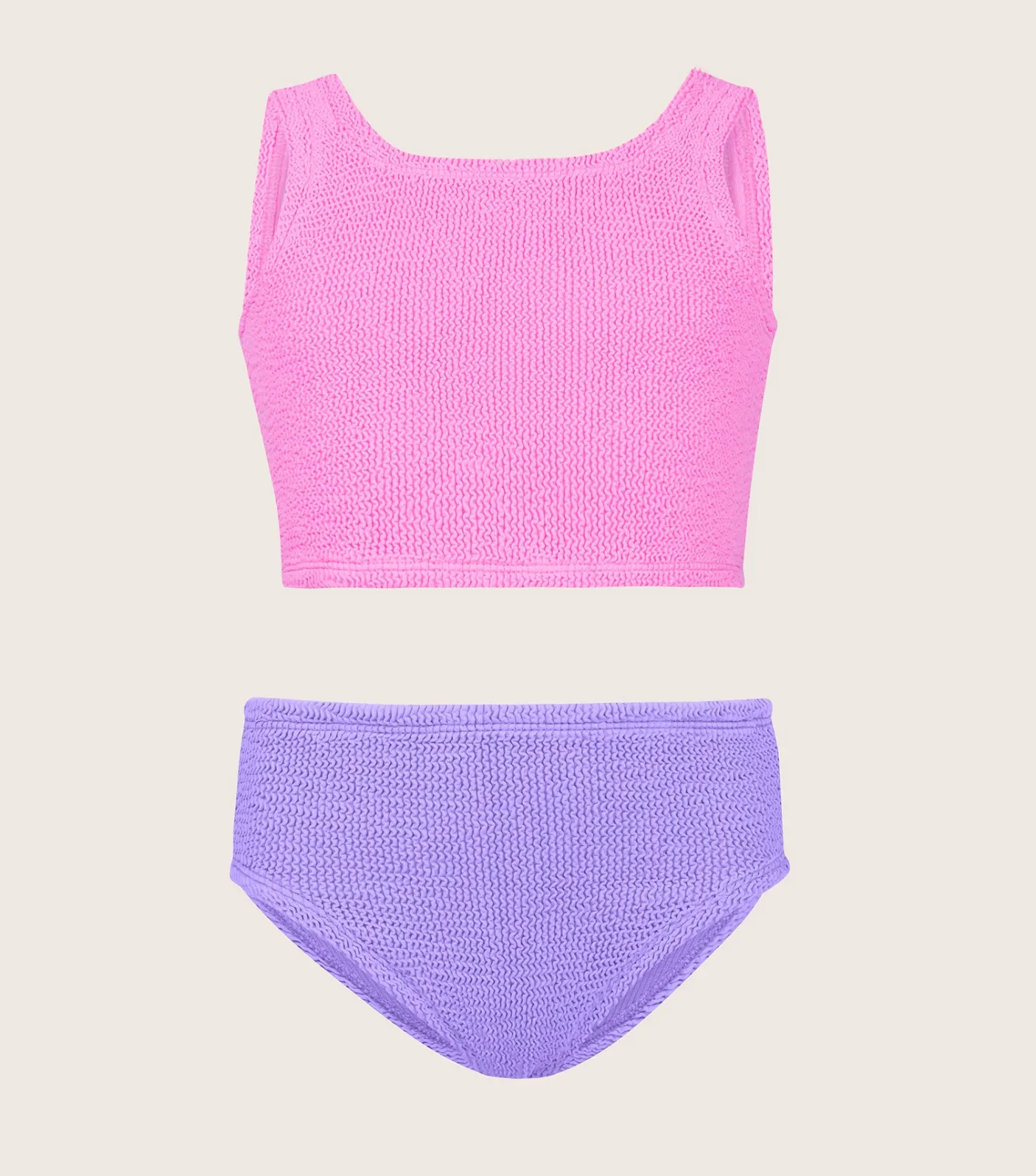 Hunza G Kids - 7-12 Yrs-Kids Duo Lyra Bikini - Bubblegum/Lilac