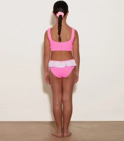 Hunza G Kids - 7-12 Yrs-Kids Olive Bikini - Bubblegum