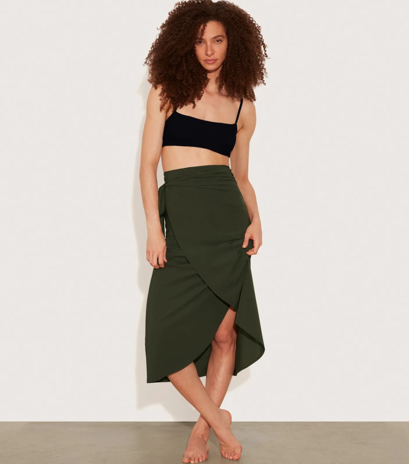 Hunza G Shorts And Skirts|Sarongs-Long Sarong - Khaki