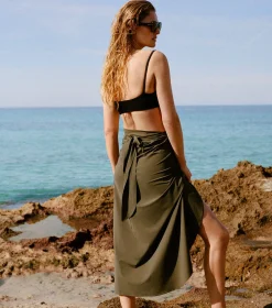 Hunza G Shorts And Skirts|Sarongs-Long Sarong - Khaki