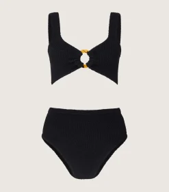 Hunza G Bralette|High-Waisted-Nadine Bikini - Black