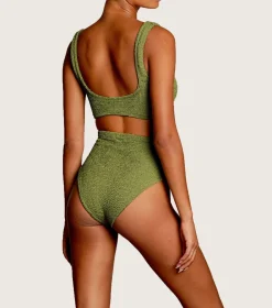 Hunza G Bikini Sets|Bralette-Nadine Bikini - Metallic Moss