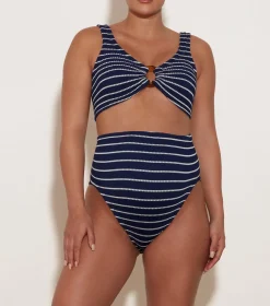 Hunza G Bikini Sets|Bralette-Nadine Bikini - Navy/White Stripe