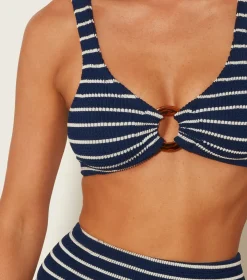 Hunza G Bikini Sets|Bralette-Nadine Bikini - Navy/White Stripe