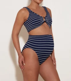Hunza G Bikini Sets|Bralette-Nadine Bikini - Navy/White Stripe