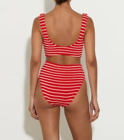 Hunza G Bikini Sets|Bralette-Nadine Bikini - Red/White Stripe