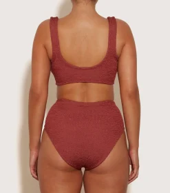 Hunza G Bikini Sets|Bralette-Nadine Bikini With Tonal Hoops - Metallic Rosewood