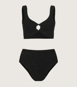 Hunza G Bikini Sets|Bralette-Nadine Lurex Bikini - Black/Gold
