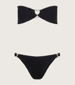 Hunza G Bikini Sets|Bandeau-Nicole Bikini - Black