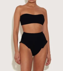 Hunza G Bikini Sets|Bandeau-Osiris Frill Bikini - Black
