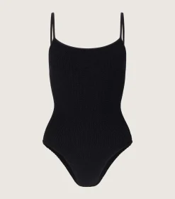 Hunza G Scoop Neck-Pamela Swim - Black