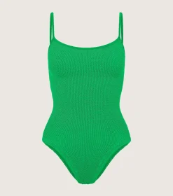 Hunza G Scoop Neck-Pamela Swim - Emerald
