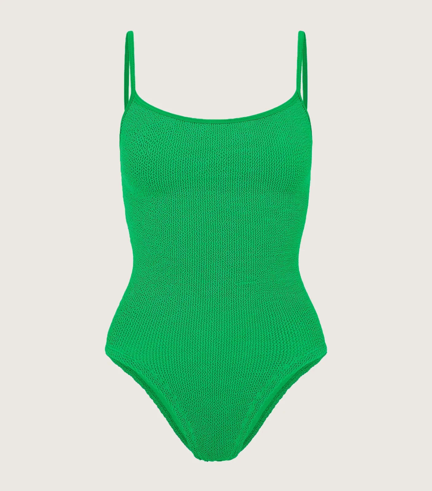 Hunza G Scoop Neck-Pamela Swim - Emerald