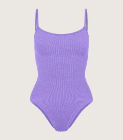 Hunza G Scoop Neck-Pamela Swim - Lilac