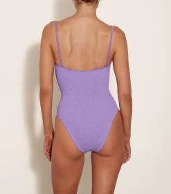 Hunza G Scoop Neck-Pamela Swim - Lilac