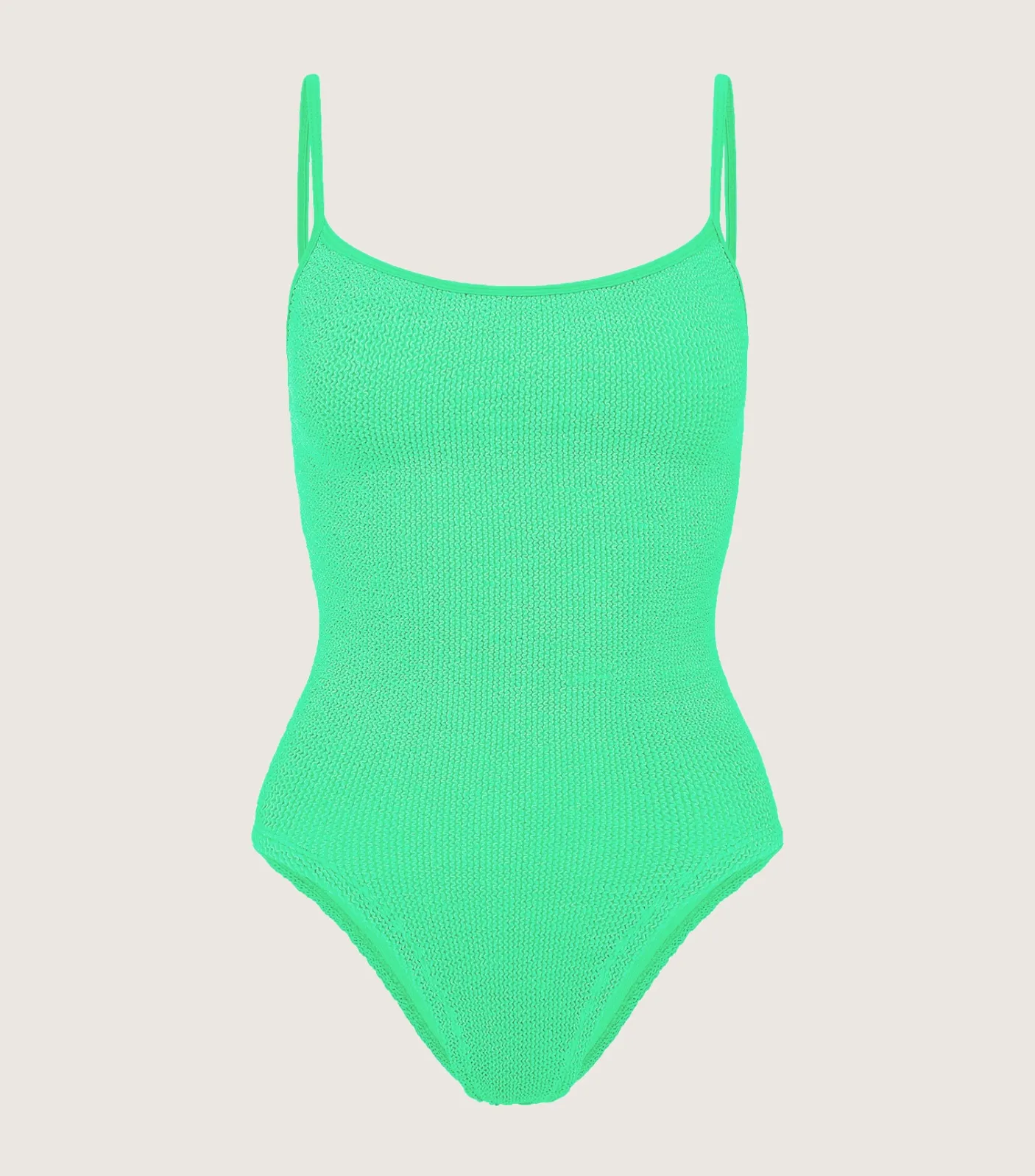 Hunza G Scoop Neck-Pamela Swim - Lime