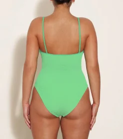 Hunza G Scoop Neck-Pamela Swim - Lime