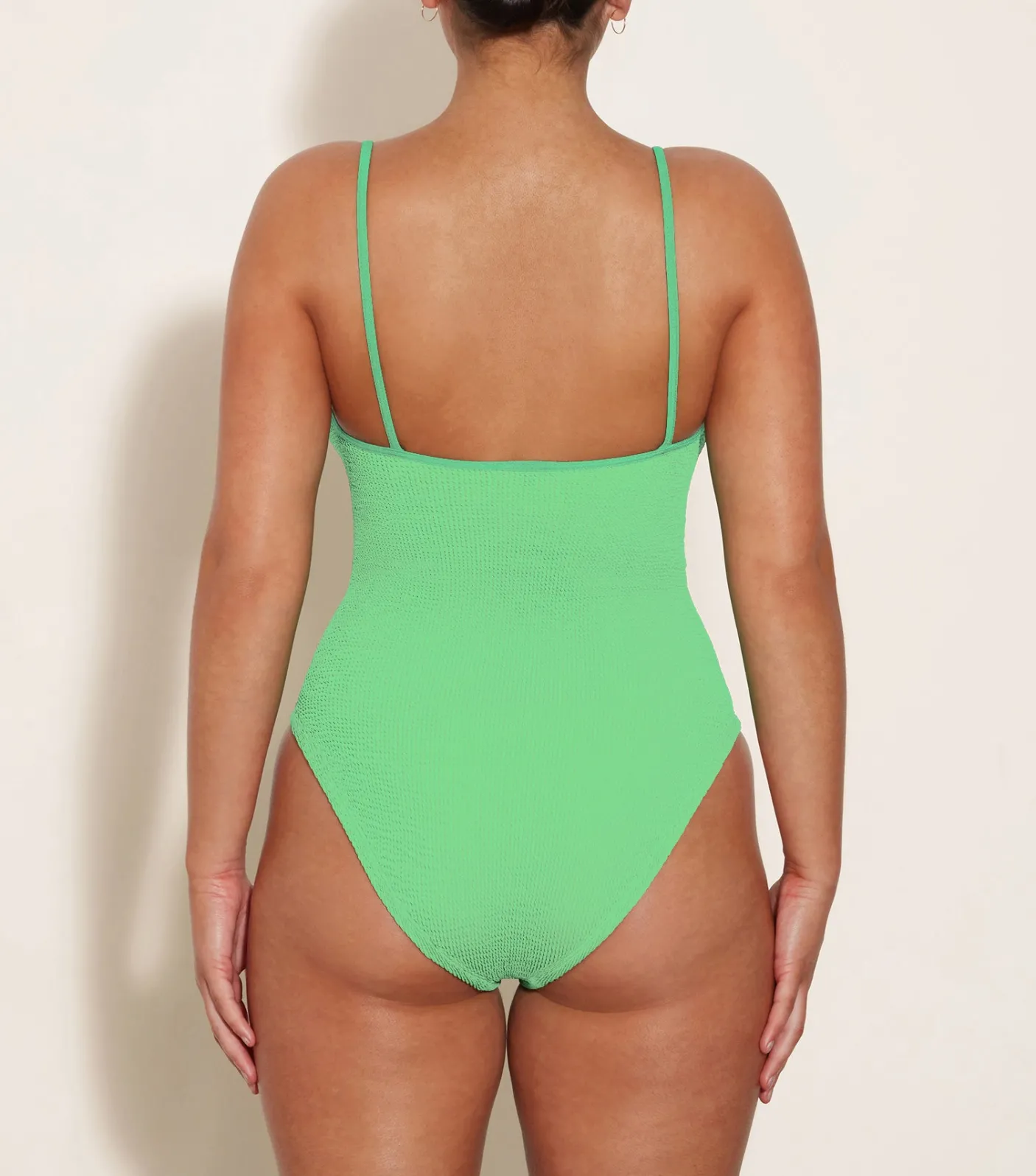 Hunza G Scoop Neck-Pamela Swim - Lime