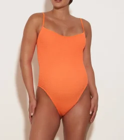 Hunza G Scoop Neck-Pamela Swim - Orange