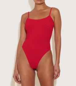Hunza G Scoop Neck-Petra Swim - Red