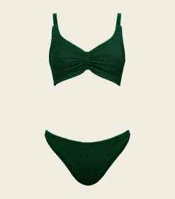 Hunza G Bikini Sets-Post Mastectomy Bikini - Metallic Forest Green