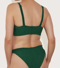 Hunza G Bikini Sets-Post Mastectomy Bikini - Metallic Forest Green