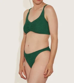 Hunza G Bikini Sets-Post Mastectomy Bikini - Metallic Forest Green
