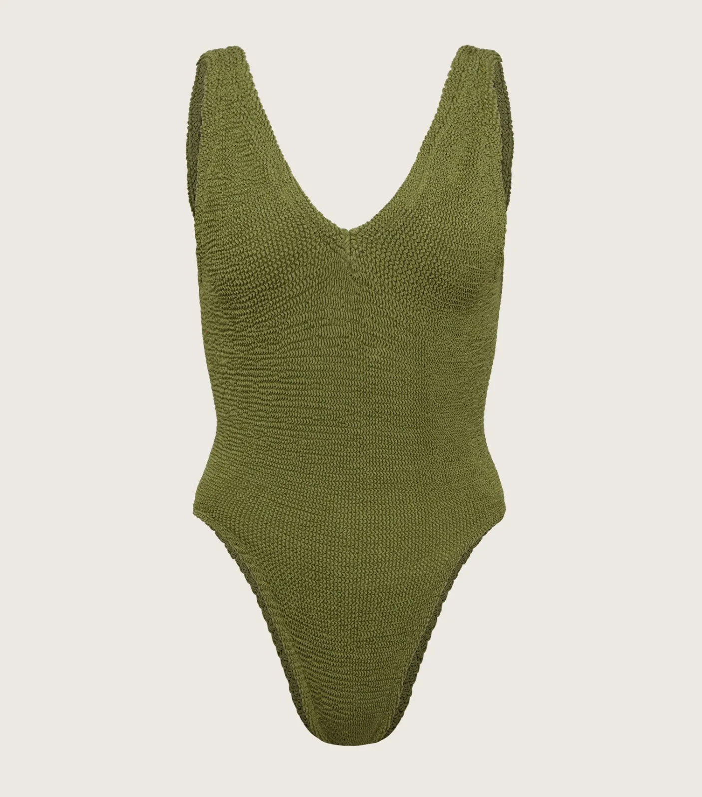 Hunza G V Neck-Sadie Swim - Metallic Moss