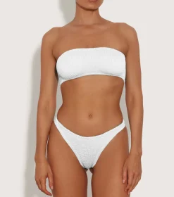 Hunza G Bikini Sets|Bandeau-Shay Bikini - White