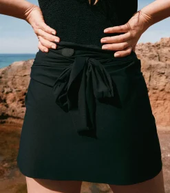 Hunza G Shorts And Skirts|Sarongs-Short Sarong - Black
