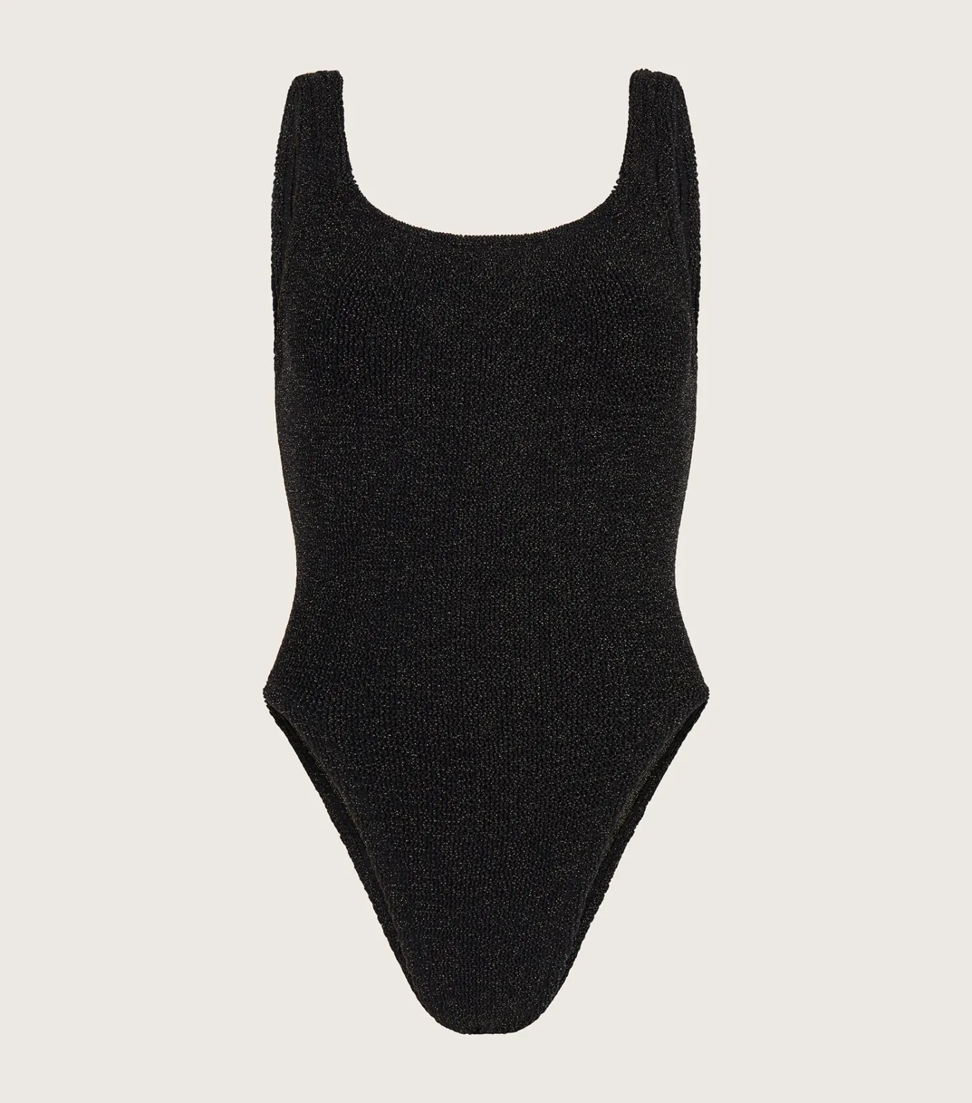 Hunza G Square Neck-Square Neck Lurex Swim - Black/Gold