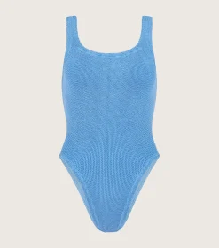 Hunza G Square Neck-Square Neck Swim - Blue Cornflower
