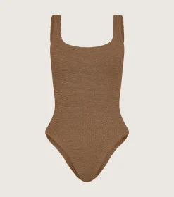 Hunza G Square Neck-Square Neck Swim - Metallic Cocoa