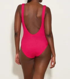 Hunza G Square Neck-Square Neck Swim - Metallic Raspberry