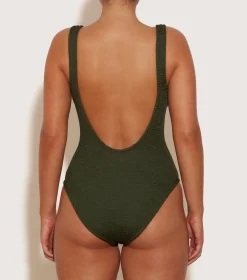 Hunza G Square Neck-Square Neck Swim - Metallic Khaki