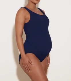 Hunza G Square Neck-Square Neck Swim - Navy