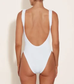 Hunza G Square Neck-Square Neck Swim - White