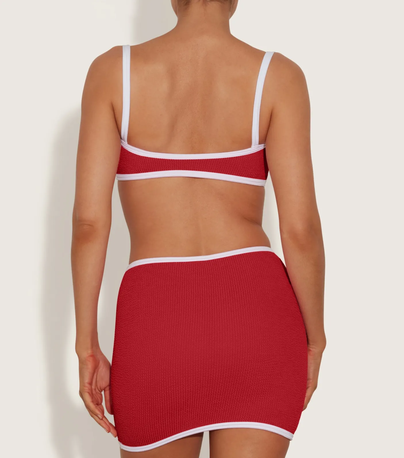 Hunza G Shorts And Skirts-Swimskirt Bikini Bottom - Red/White