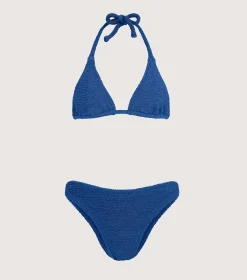 Hunza G Triangle|Bikini Sets-Tammy Bikini - Metallic Denim