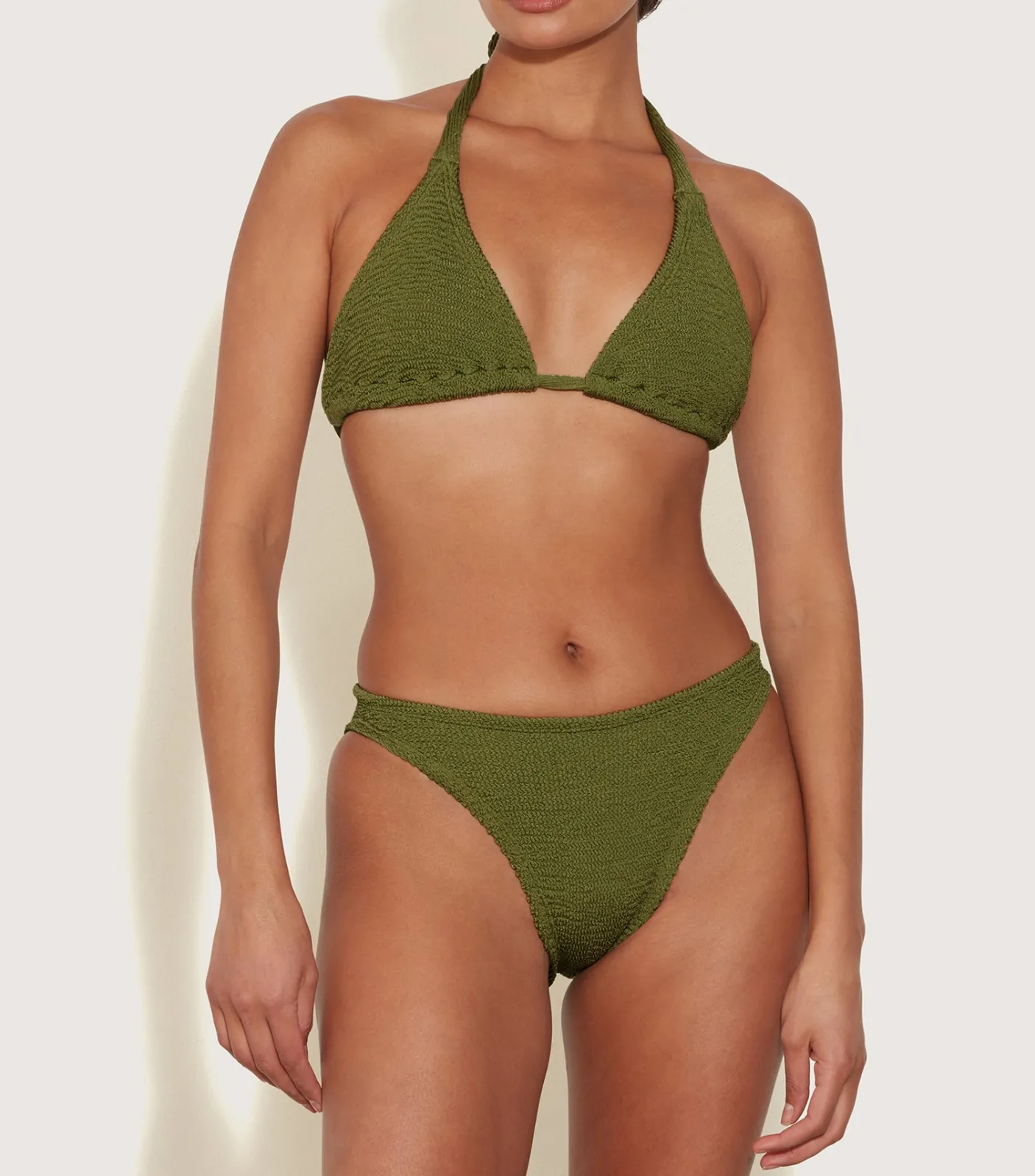Hunza G Triangle|Bikini Sets-Tammy Bikini - Metallic Moss
