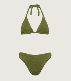 Hunza G Triangle|Bikini Sets-Tammy Bikini - Metallic Moss